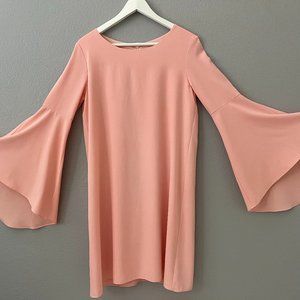 Nordstrom Rack Bell Sleeve Blush Crepe Dress